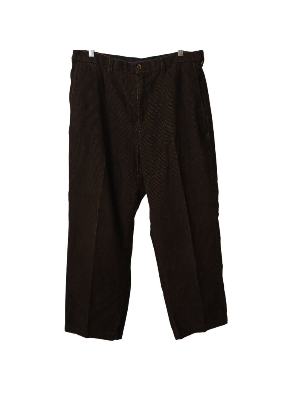 Haggar Mens Brown Corduroy Pants 36x29 (28) Classic Fit 100% Cotton Adj Waist Z9